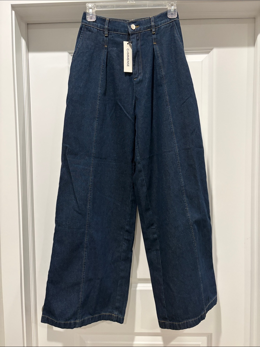 Commense Wide Leg Dark Blue Jeans